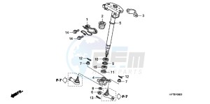 CB650FAG CB650F 6ED drawing STEERING SHAFT (STD)