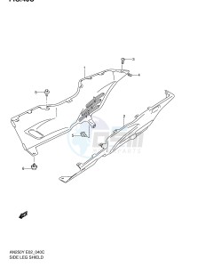 AN250 (E2) Burgman drawing SIDE LEG SHIELD (MODEL K2)