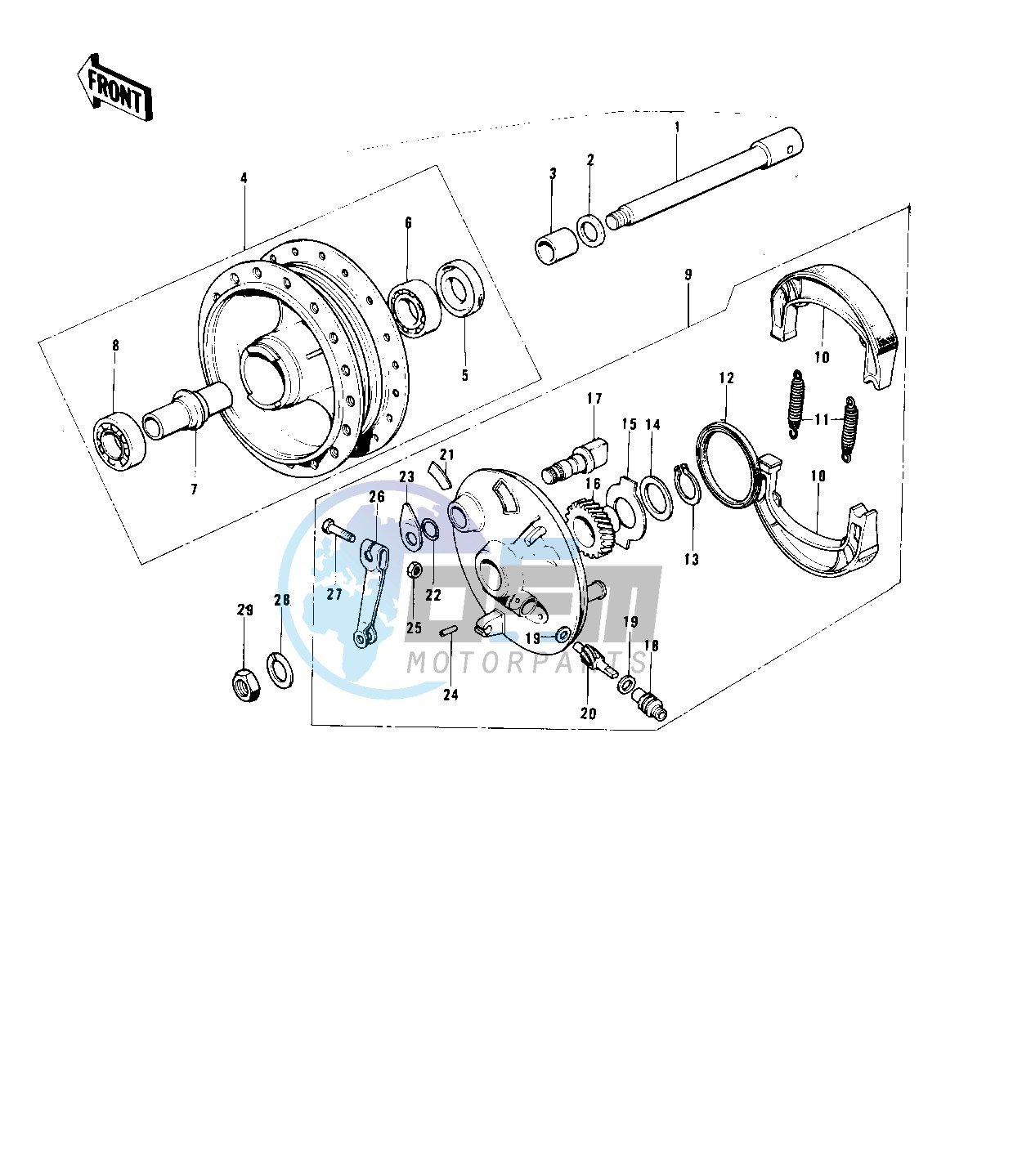 FRONT HUB_BRAKE -- 74-75 B_C- -