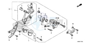 CRF250RE CRF250R Europe Direct - (ED) drawing REAR BRAKE CALIPER