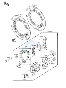 ZX 600 C [NINJA 600R] (C1-C2) [NINJA 600R] drawing FRONT BRAKE-- Å03201- -