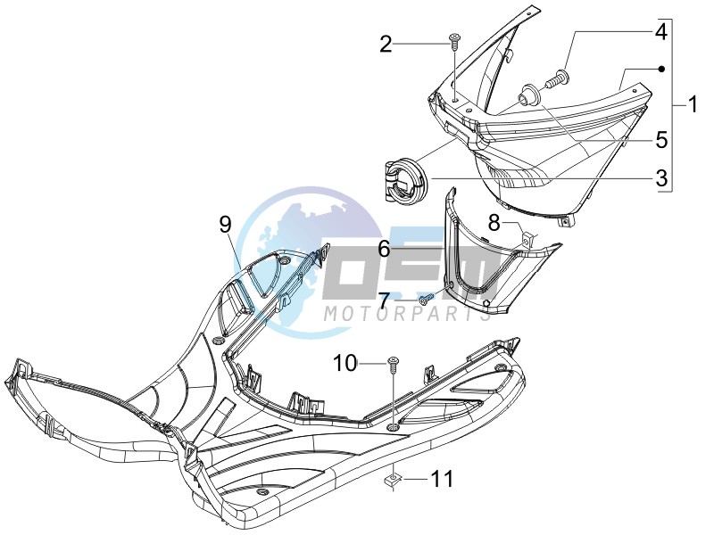 Central cover - Footrests