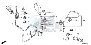 SH125DSG SH125 UK - (E) drawing SWITCH/CABLE/MIRROR