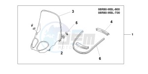 NT650V DEAUVILLE drawing HIGH WIND SCREEN