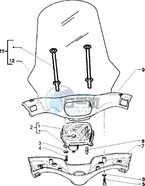 Speedometers Kms. - handlebar cover