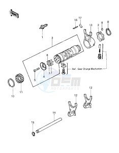 KZ 750 E (E1) drawing GEAR CHANGE DRUM & FORKS -- 80 KZY 50-E1- -