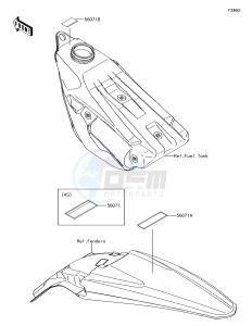 KX250F KX252AJF EU drawing Labels