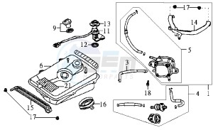 JET 50 BC ENGINE drawing FUEL TANK - FUEL CUT