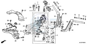 GL1800BE F6B Bagger - GL1800BE UK - (E) drawing HANDLE PIPE/ TOP BRIDGE