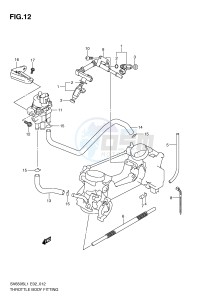 SV650S (E2) drawing THROTTLE BODY FITTING