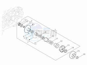 LIBERTY IGET 50 4T 3V NO ABS (NAFTA) drawing Driven pulley