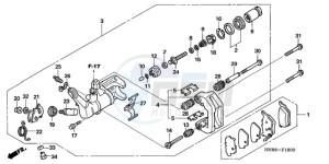 TRX680FA9 Australia - (U) drawing REAR BRAKE CALIPER