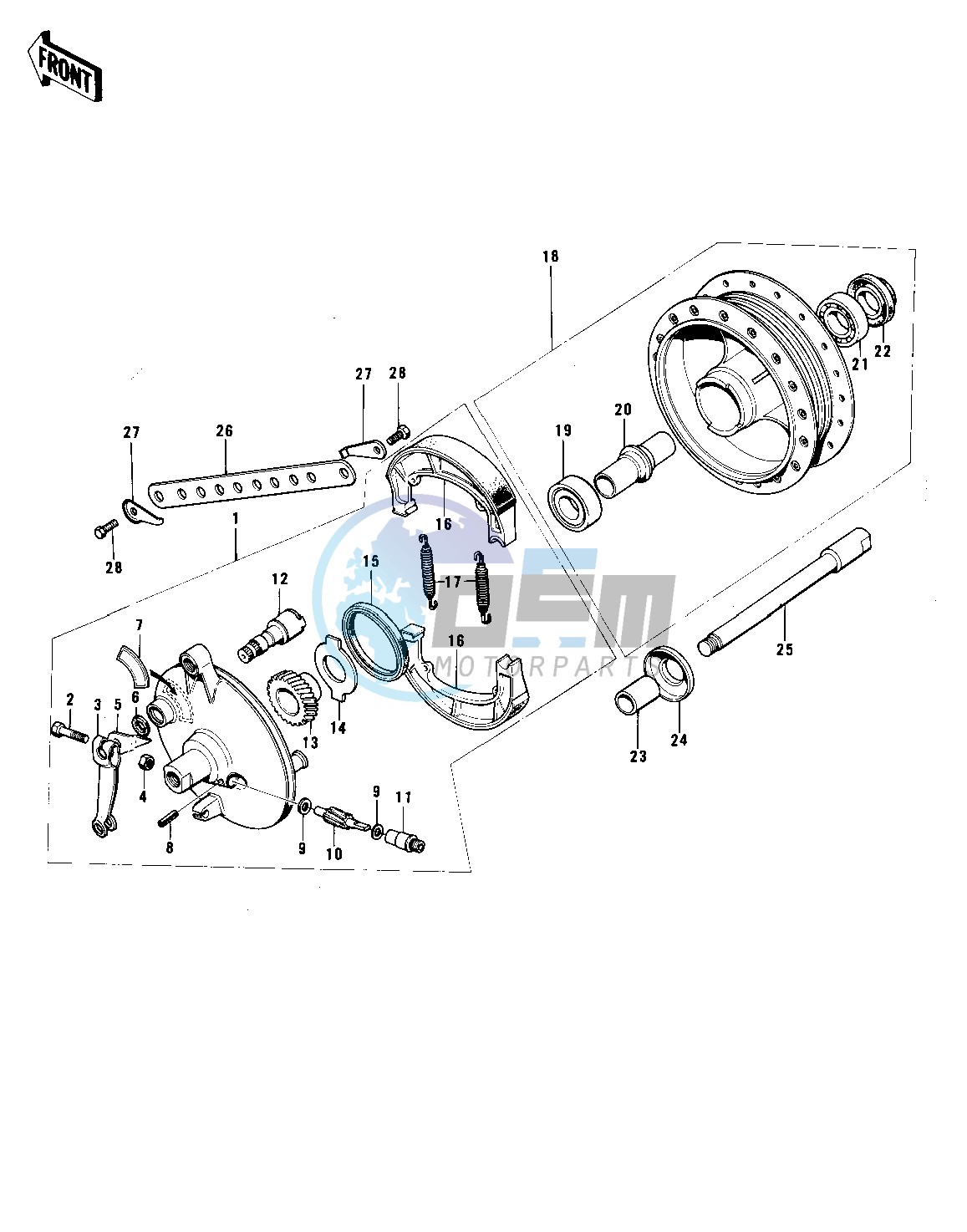 FRONT HUB_BRAKE -- 74-75 F7-C_F6-D- -