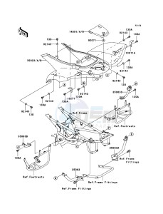 KFX700 KSV700B7F EU drawing Rear Fender(s)