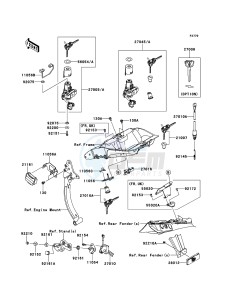 Z1000SX ABS ZX1000HCF FR GB XX (EU ME A(FRICA) drawing Ignition Switch