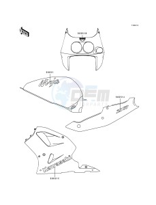 ZX 750 L [NINJA ZX-7] (L1-L3) [NINJA ZX-7] drawing DECALS-- BLACK- --- ZX750-L3- -