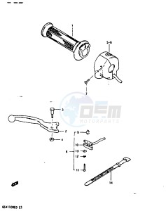 GSX1100 (Z-D) drawing RIGHT HANDLE SWITCH (MODEL D)