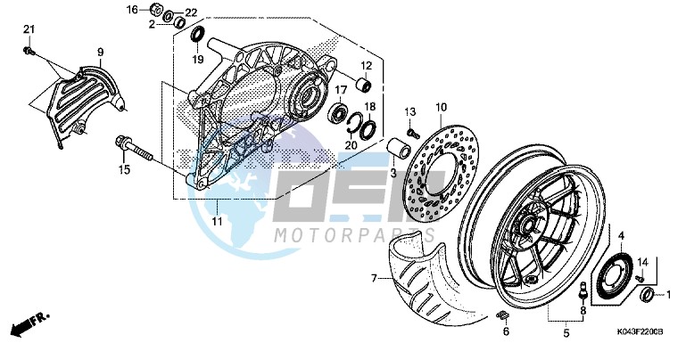 REAR WHEEL/ SWINGARM