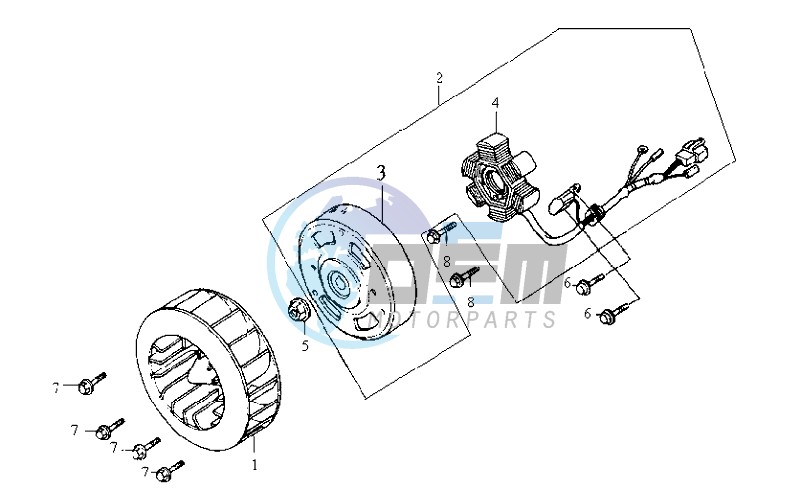 FLYWHEEL WITH MAGNETO / FAN