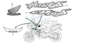 CB600F2 CB600F drawing MARK (2)