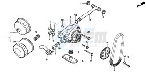 VT750C2 drawing OIL FILTER/OIL PUMP