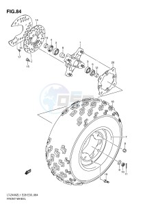 LT-Z400 (E28-E33) drawing FRONT WHEEL (LT-Z400ZL1 E33)