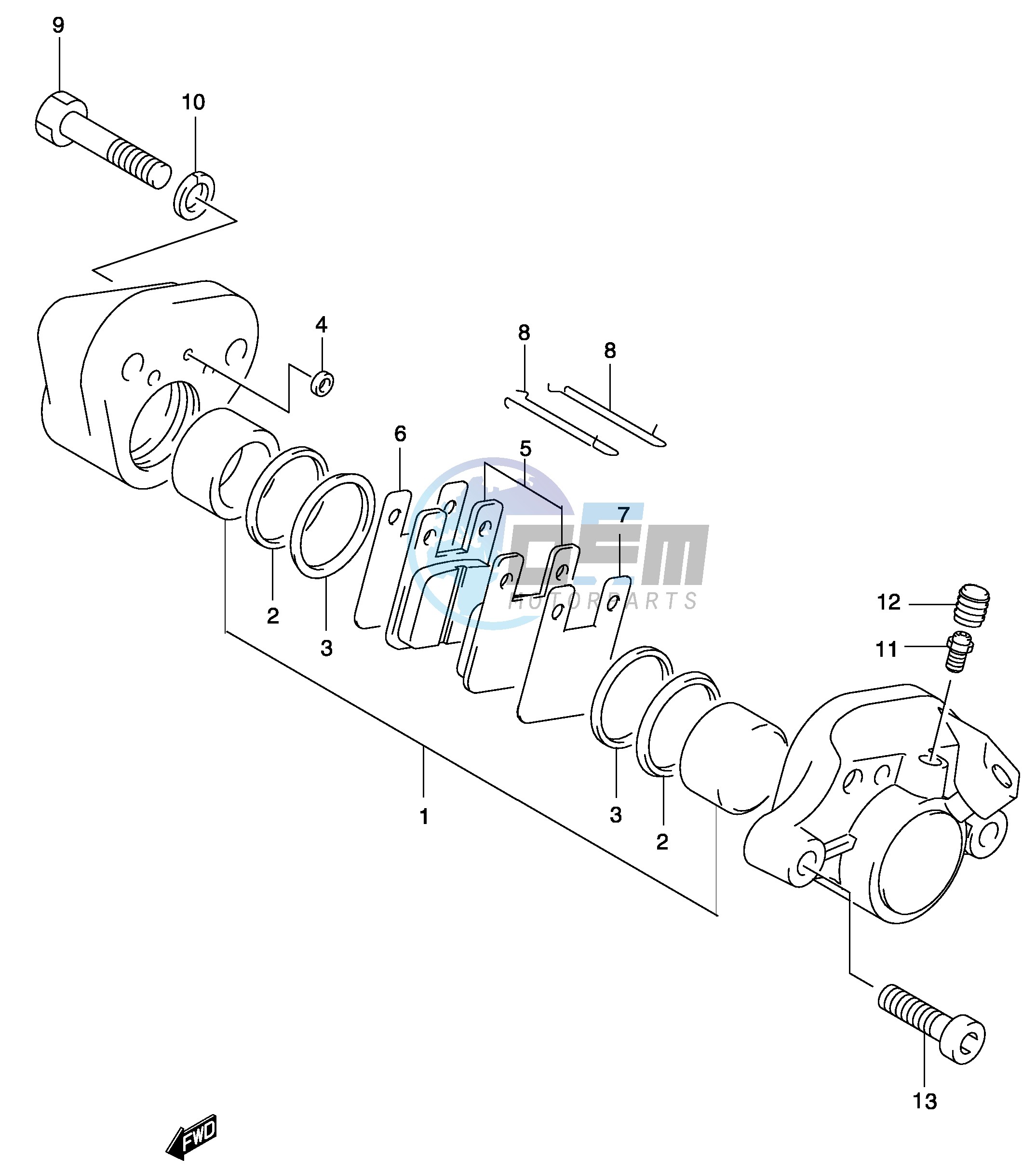 REAR CALIPER (MODEL AY50WR K1 K2 AY50W K3 K4)