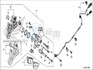 CB500FAH CB500F ED drawing REAR BRAKE CALIPER