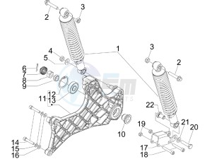 Beverly 250 Tourer (USA) USA drawing Rear suspension - Shock absorbers