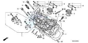 VFR1200FDC VFR1200F Dual Clutch E drawing CYLINDER HEAD (FRONT)