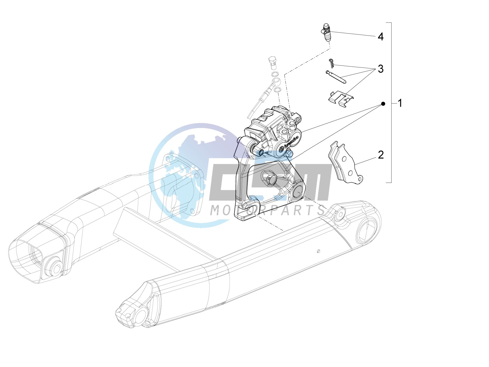 Rear brake caliper