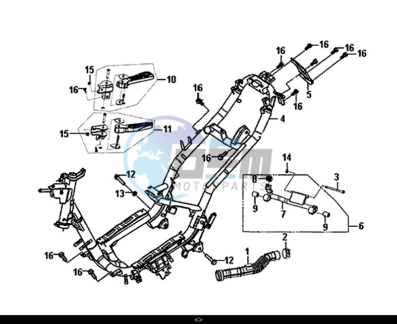 FRAME BODY ENGINE MOUNT