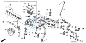 TRX500FAA Europe Direct - (ED) drawing FRONT BRAKE MASTER CYLINDER