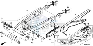 CBR500RE CBR500R UK - (E) drawing SWINGARM