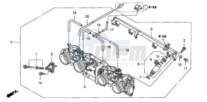 CB1300 CB1300SUPER FOUR drawing THROTTLE BODY (ASSY.)