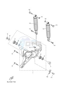 YP125RA X-MAX 125 ABS (BL21 BL21 BL21 BL21) drawing REAR ARM & SUSPENSION