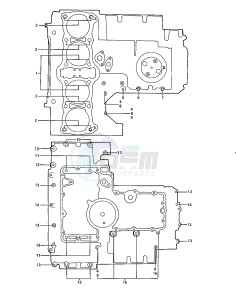 KZ 900 A (A4-A5) drawing CRANKCASE BOLT & STUD PATTERN