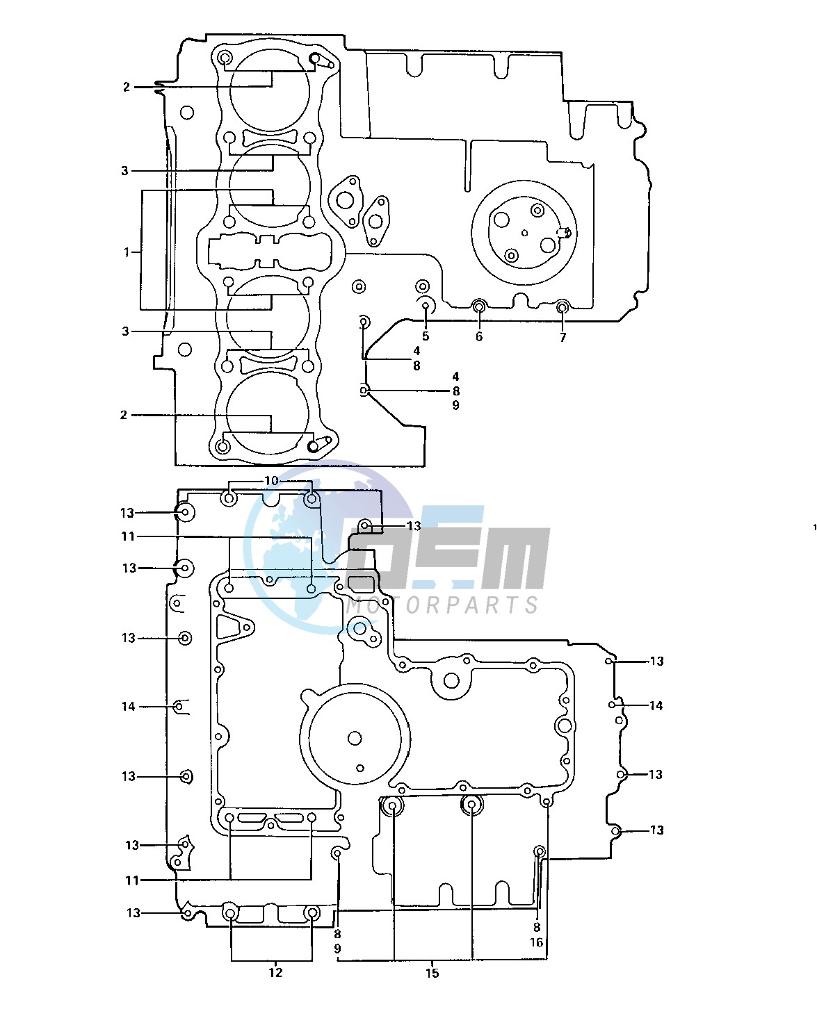 CRANKCASE BOLT & STUD PATTERN