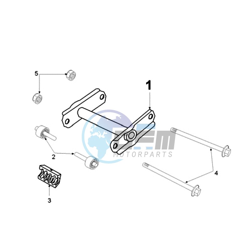 ENGINEMOUNT WITH LONG MOUNT RUBBERS