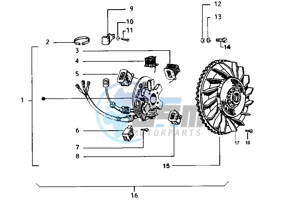 Flywheel magneto