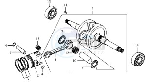 JET EURO X 50 E2 drawing CRANKSHAFT / PISTON / PISTON RING