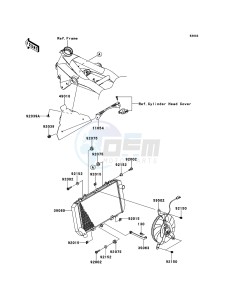 Z750R ZR750NCF UF (UK FA) XX (EU ME A(FRICA) drawing Radiator