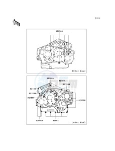 VN 1500 B [VULCAN 88 SE] (B1-B3) N8F drawing CRANKCASE BOLT PATTERN