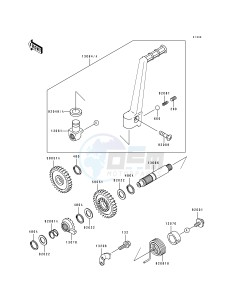 KX 125 H [KX125] (H1-H2) [KX125] drawing KICKSTARTER MECHANISM