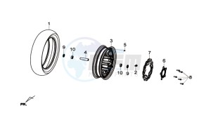 GTS 300i drawing FRONT WHEEL