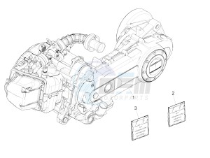 Liberty 50 iGet 4T 3V 25kmh E4 25km/h (EMEA) drawing Engine, assembly