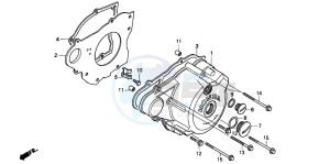 CB250 drawing LEFT CRANKCASE COVER