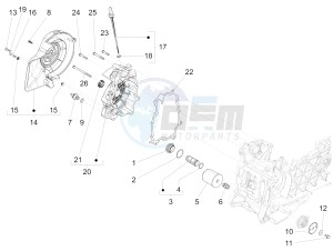 125 4T 3V ie Primavera (EMEA) (Ch, IT) drawing Flywheel magneto cover - Oil filter