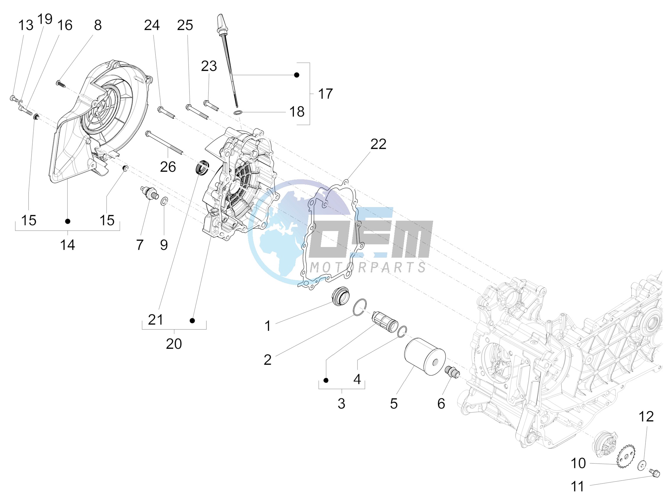 Flywheel magneto cover - Oil filter