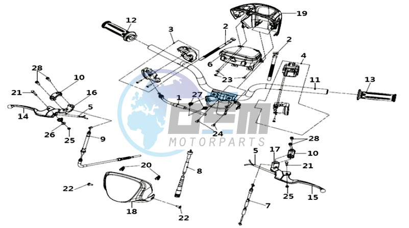 STEERING / BRAKE LEVERS CPL.  L/R